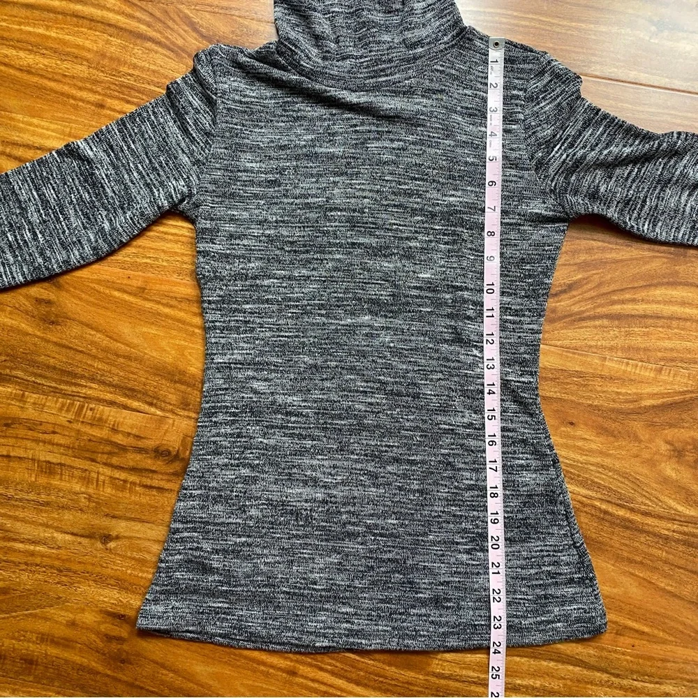 Anthropologie Pure + Good Gray Marbled Turtleneck Soft Stretch Knit Top Size M